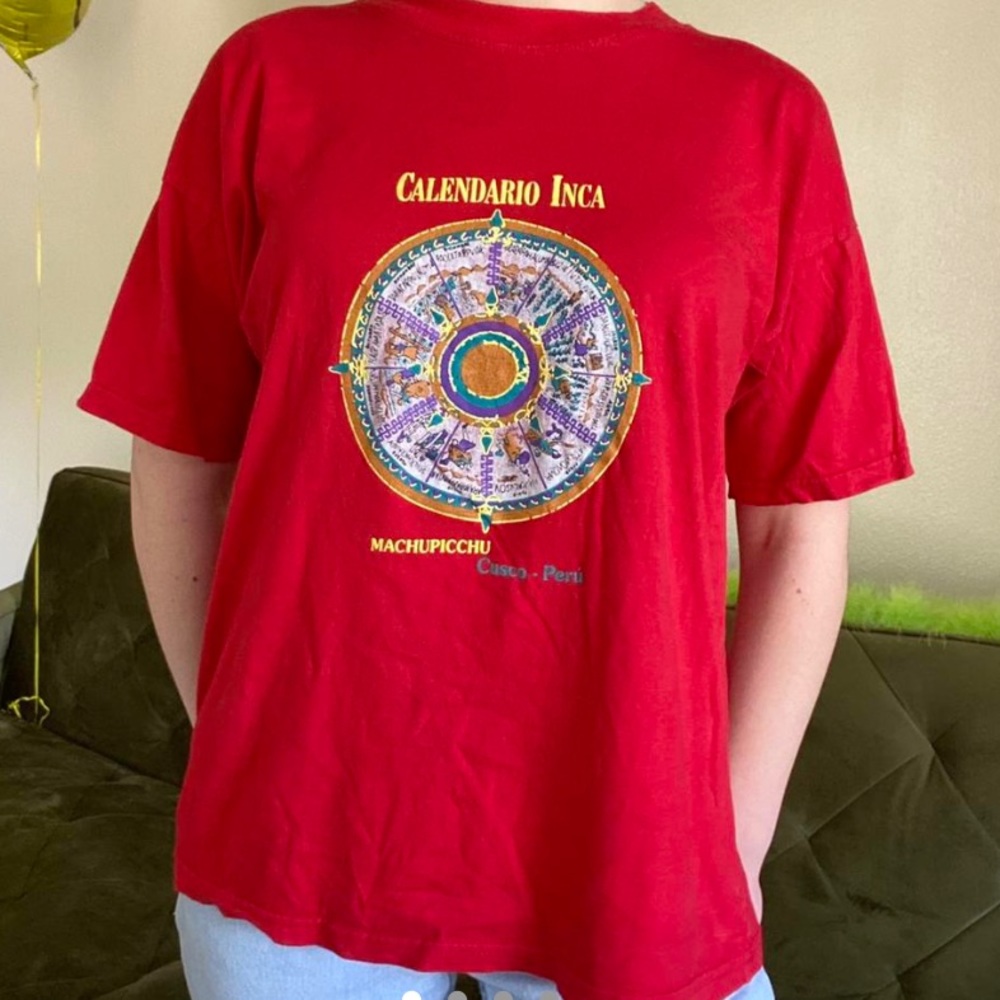 Vintage Inca Calendar design graphic t shirt 🧶🪴🌋